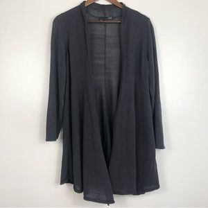 Eileen Fisher Soft Black Open Front Cardigan Large